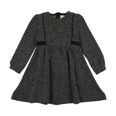 Analogie Tweed Bib Dress - Black