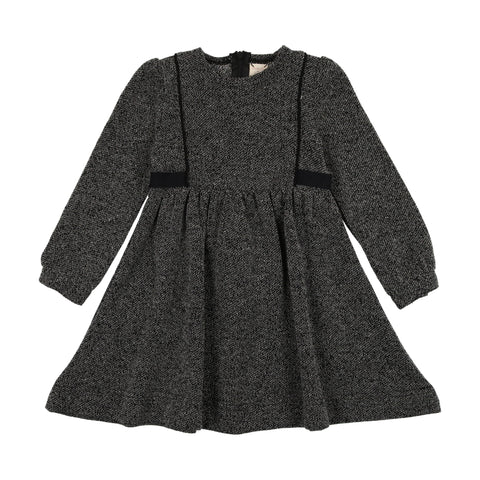 Analogie Tweed Bib Dress - Black