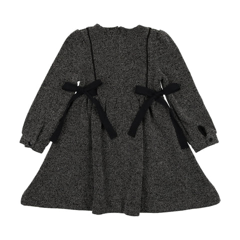 Analogie Tweed Bib Dress - Black