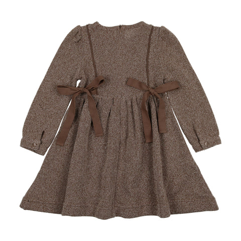 Analogie Tweed Bib Dress - Mushroom