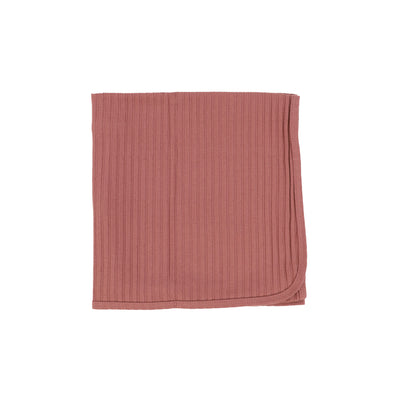 Lil Legs Wide Rib Blanket - Mauve