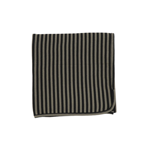 Lil Legs Classic Ribbed Blanket - Olive/Black Stripe