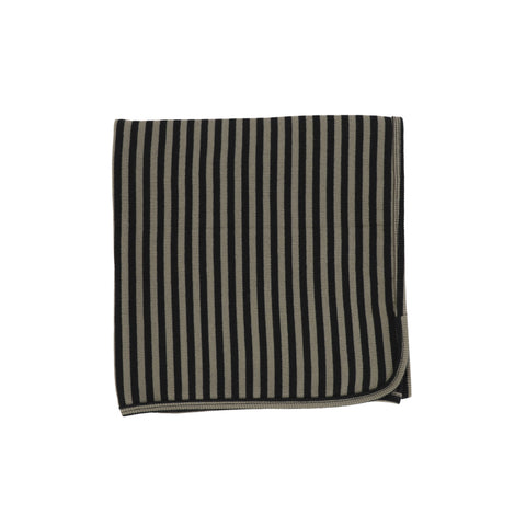 Lil Legs Classic Ribbed Blanket - Olive/Black Stripe
