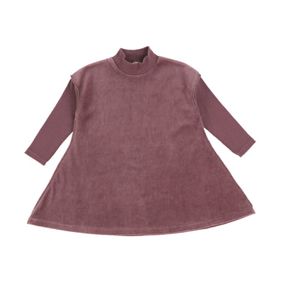 Analogie Velour Dress - Plum