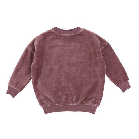 Analogie Velour Oversized Sweater - Plum