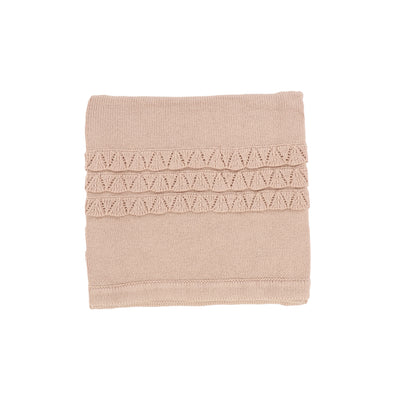 Lilette Knit Blanket - Soft Pink Crochet