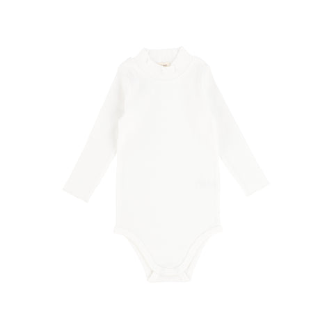 Lil Legs Ribbed Mock Neck Onesie - Winter White