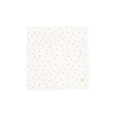 Lilette Printed Blanket - White/Pink Tulips