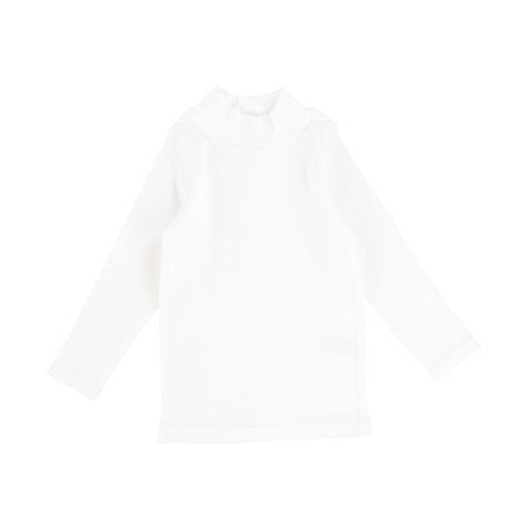 Lil Legs Ribbed Mock Neck - Winter White